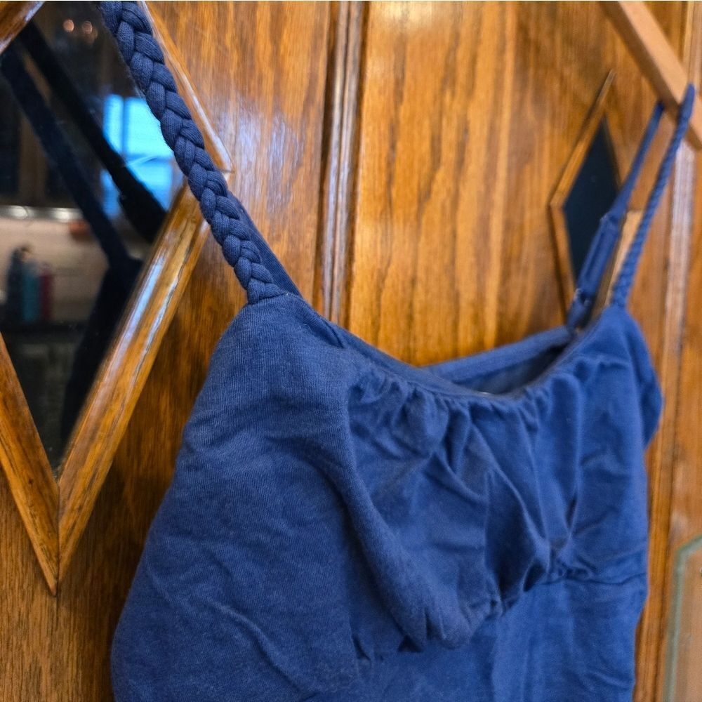 INC Braided Spaghetti Strap Top Blue SMALL - Picture 2 of 4